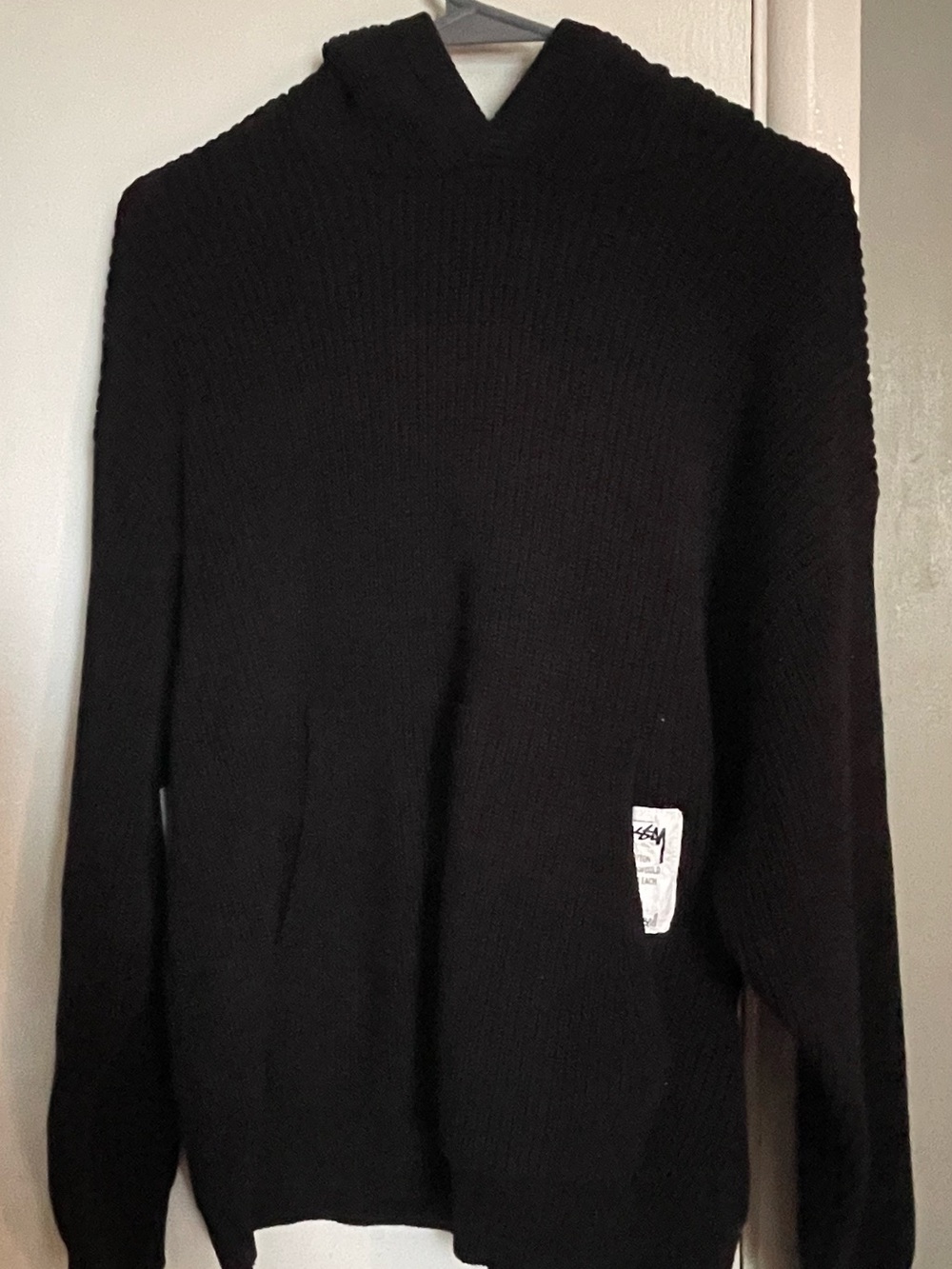 Stussy Black Crewneck Hooded Sweater